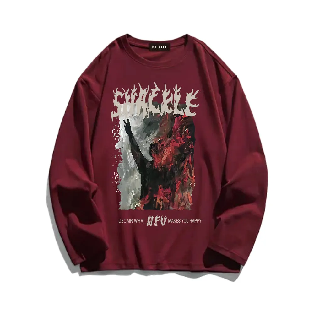 Horny Man Print Long Sleeve Sweatshirt