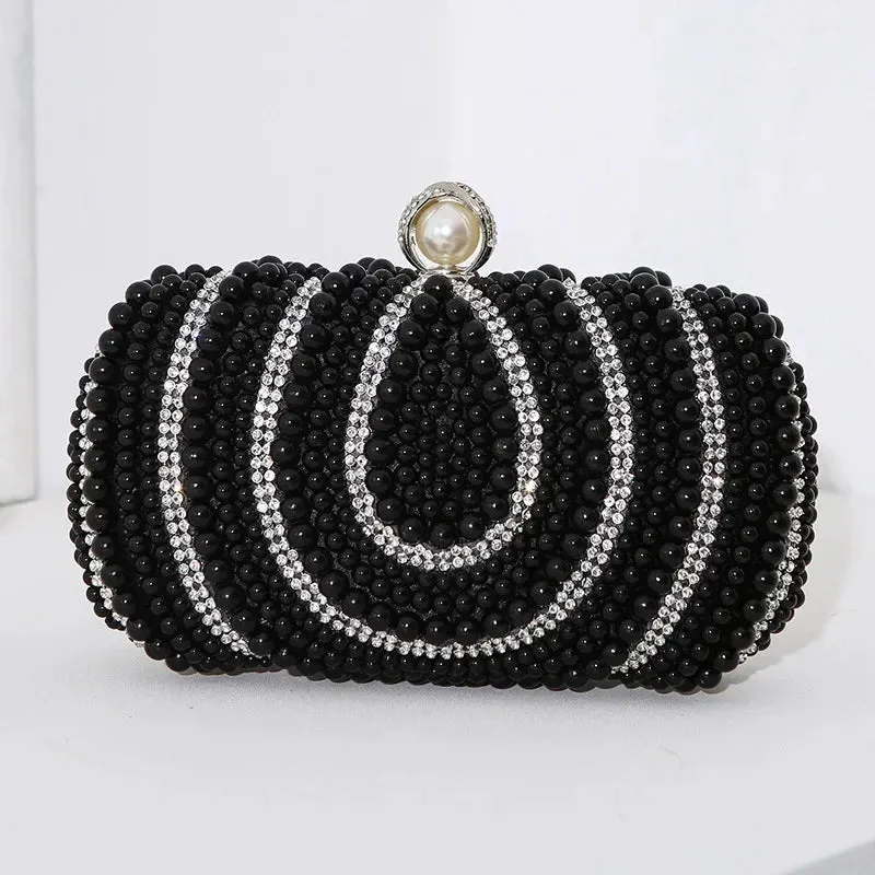 Hot Selling New Pearl Banquet Women's Bag, European and American Fashion Wedding Bag, Retro White Cheongsam Hand-held Square Bag