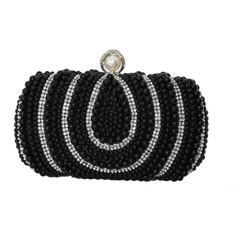 Hot Selling New Pearl Banquet Women's Bag, European and American Fashion Wedding Bag, Retro White Cheongsam Hand-held Square Bag