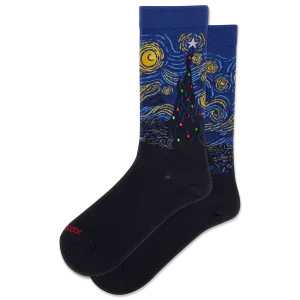 HOTSOX Women's Starry Night Xmas Crew Sock