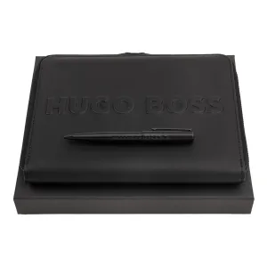 HUGO BOSS HPBM209A-Set Label Black (ballpoint pen & conference folder A5)