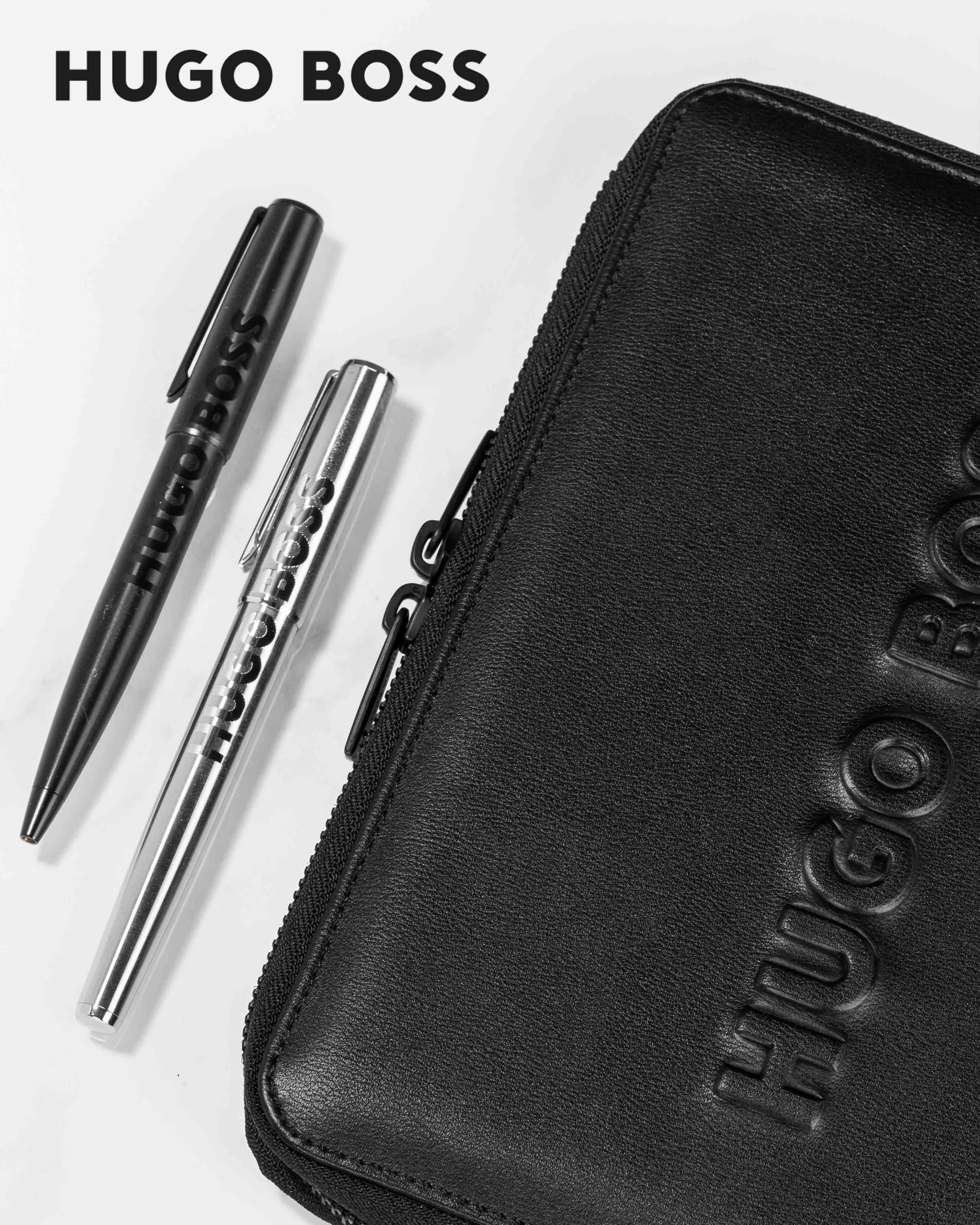 HUGO BOSS HPBM209A-Set Label Black (ballpoint pen & conference folder A5)