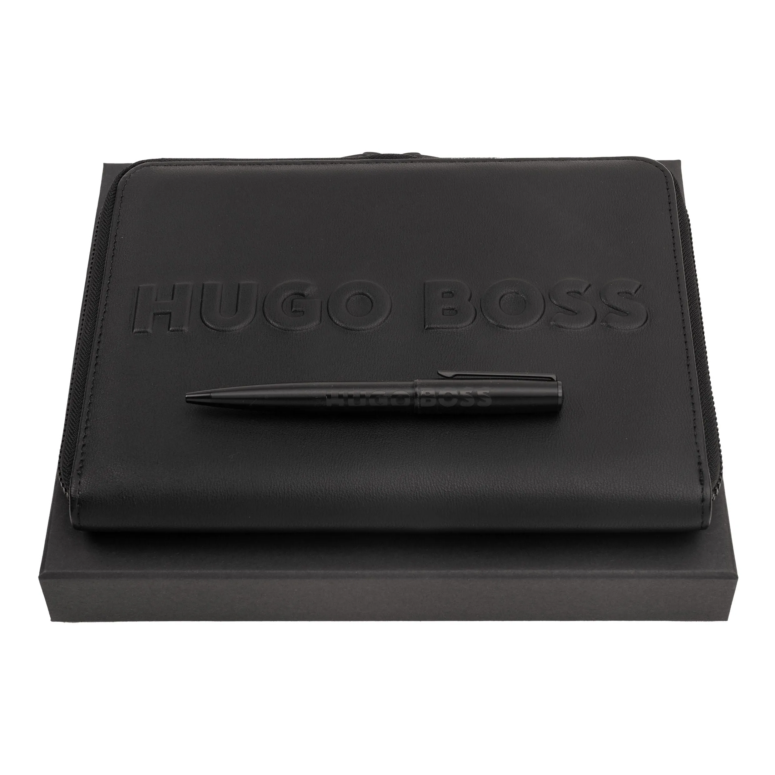 HUGO BOSS HPBM209A-Set Label Black (ballpoint pen & conference folder A5)