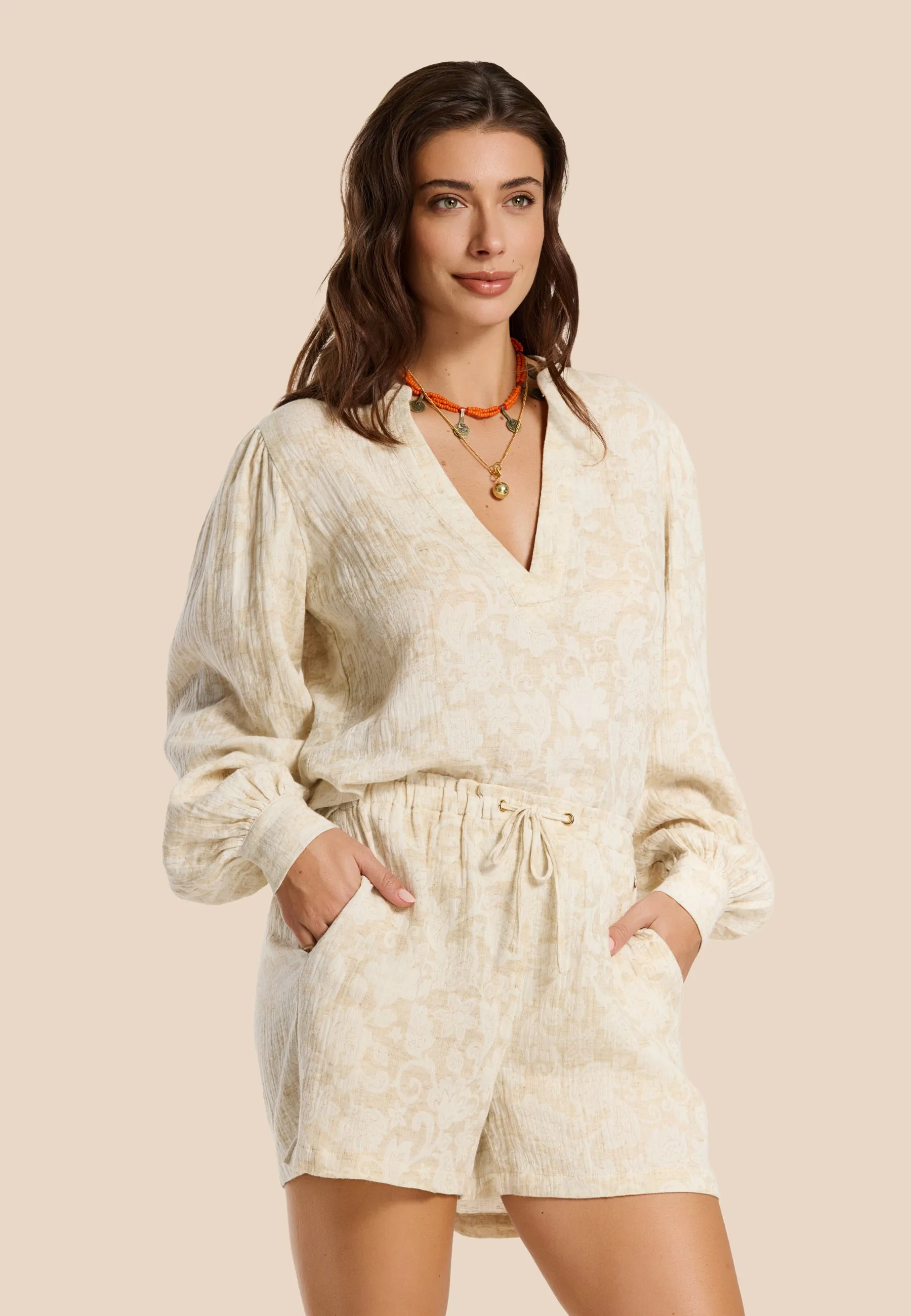 IMILIA top bohemian jacquard