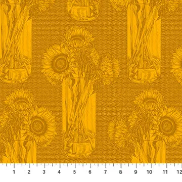 Indelible - Saffron Sunflowers by Anna Maria Textiles for Northcott by the yard 3377