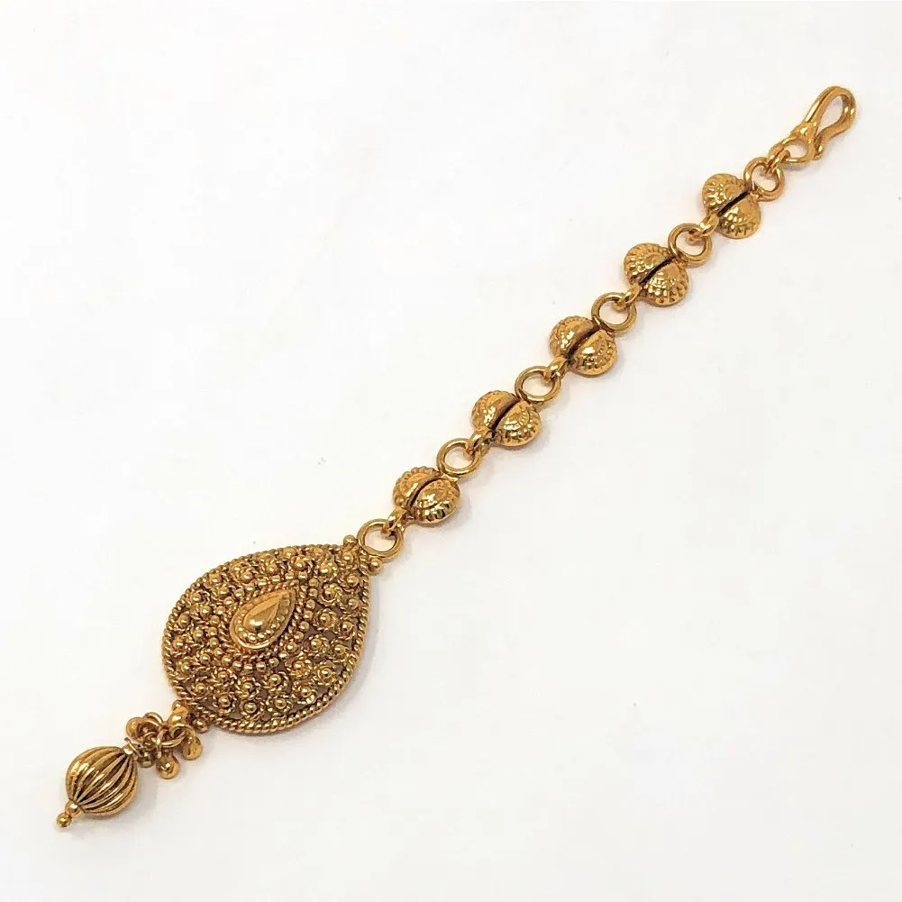 Indian Forehead Traditional Gold Plated Handmade Maang Tika Party Dance Hair Headpiece For Women Girls - Duel On Jewel