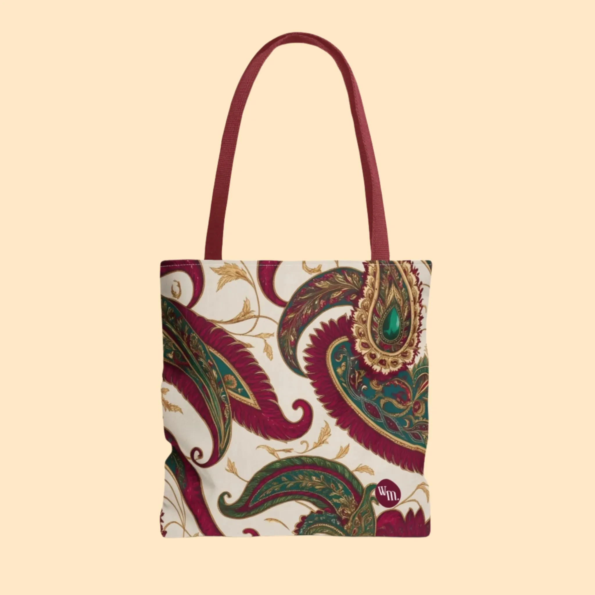 Indian Paisley Feather Tote