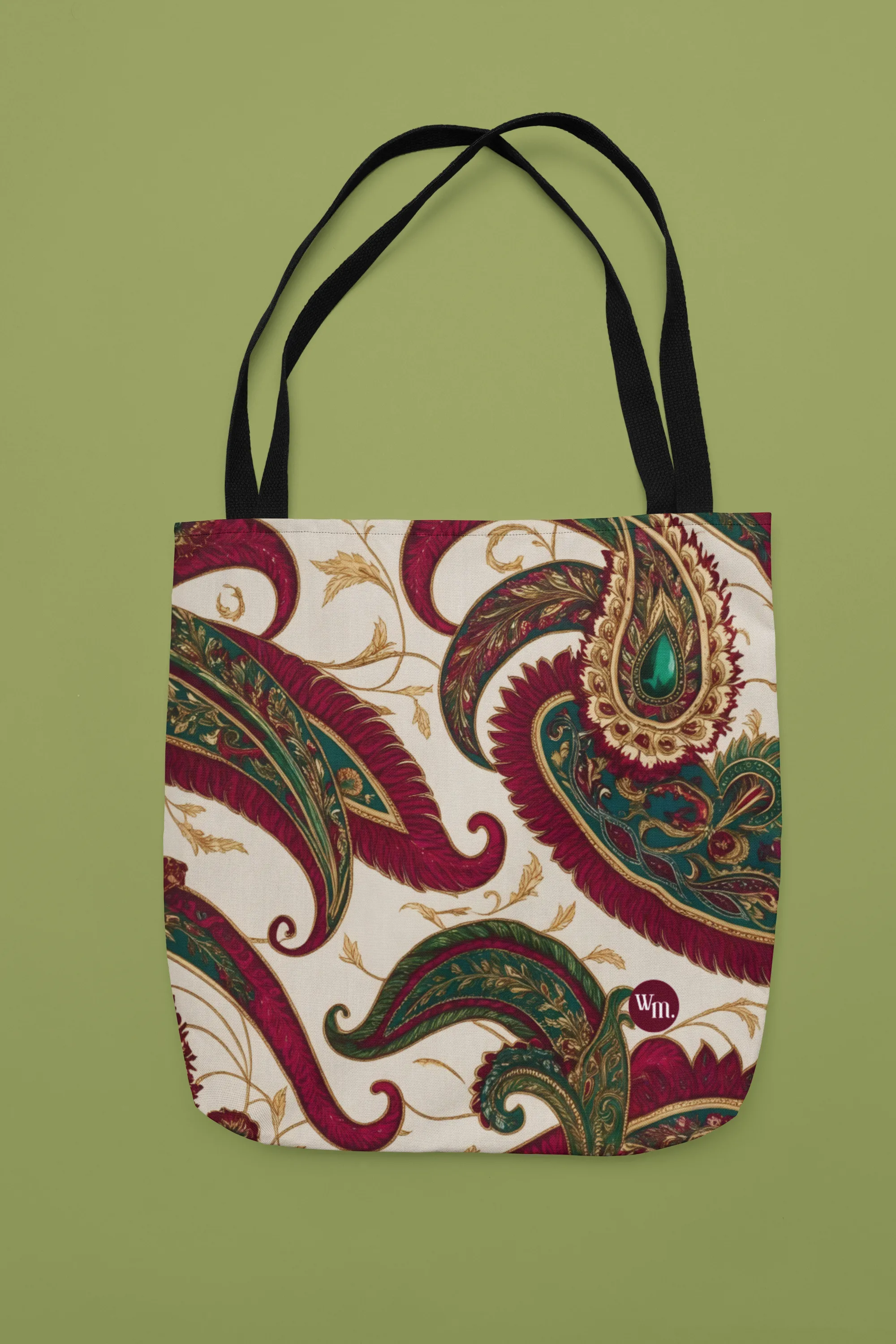 Indian Paisley Feather Tote