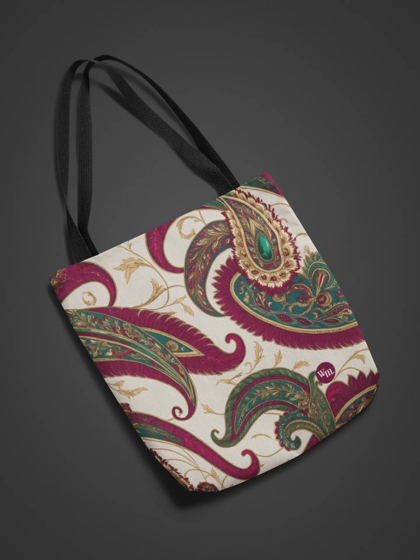 Indian Paisley Feather Tote