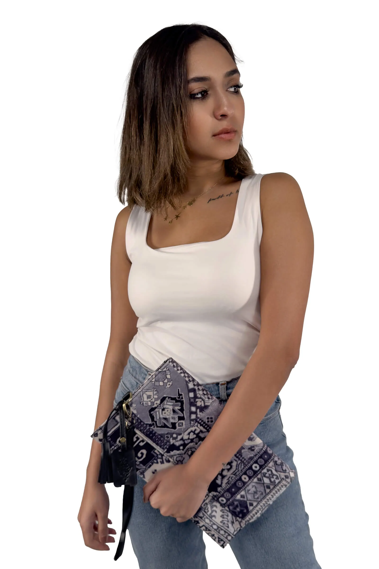 Indigo Mosaic Sophia Clutch