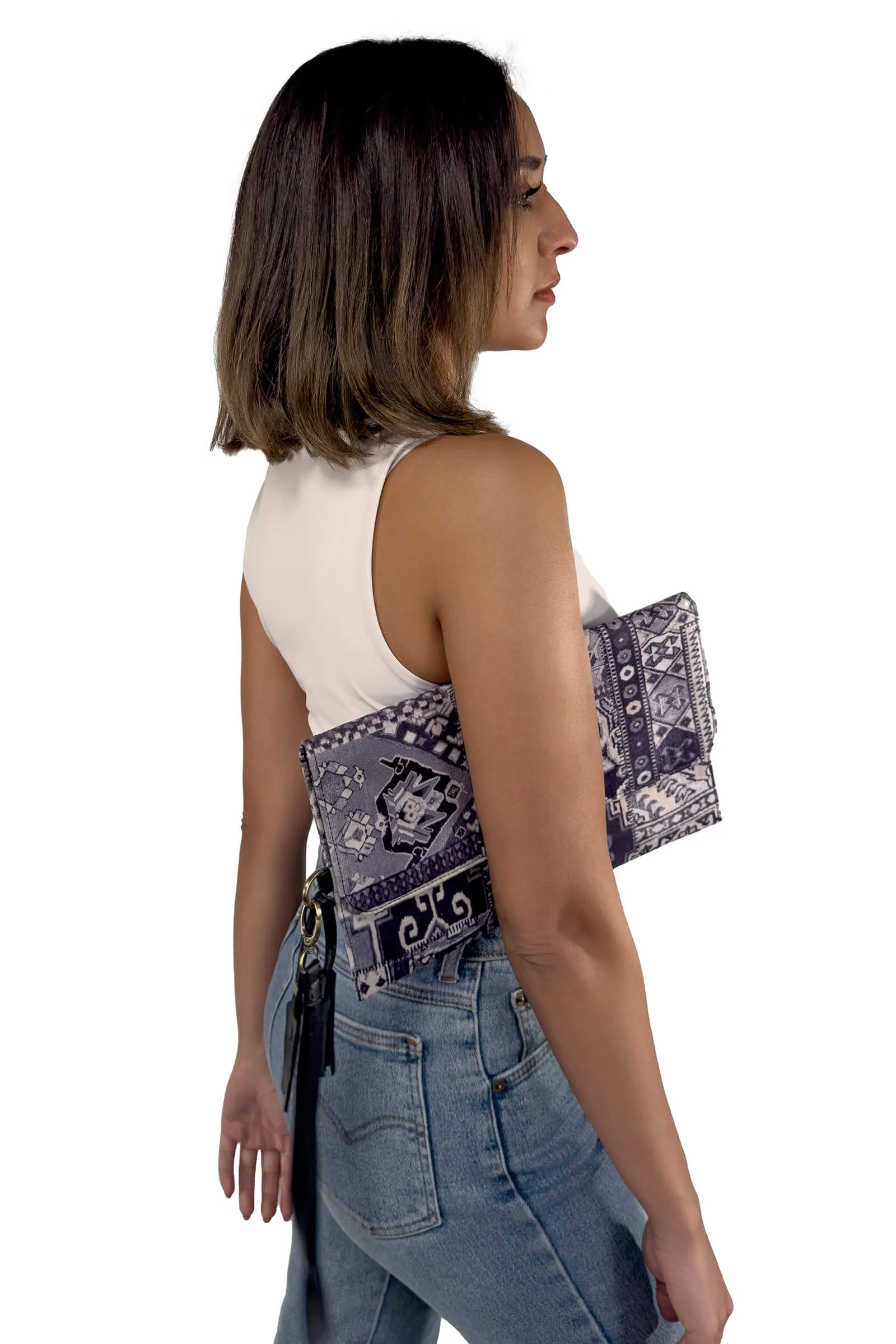 Indigo Mosaic Sophia Clutch