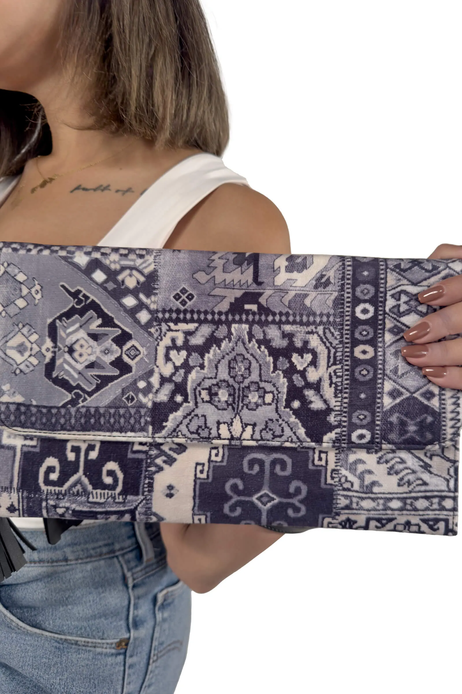 Indigo Mosaic Sophia Clutch