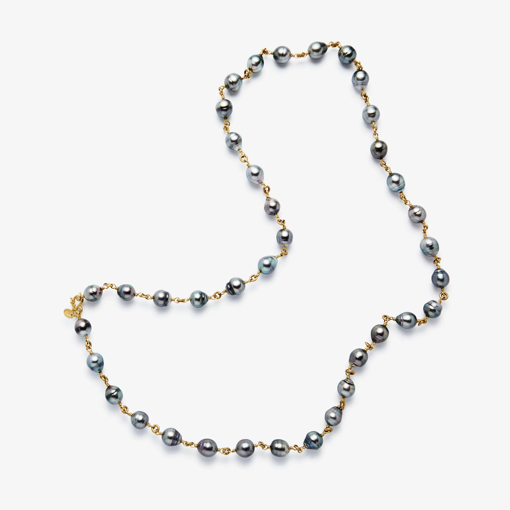 Isabella "Pia" Tahitian South Sea Pearl Necklace in 22K Nectar Gold- 31"