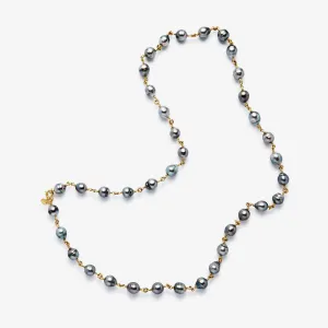 Isabella "Pia" Tahitian South Sea Pearl Necklace in 22K Nectar Gold- 31"