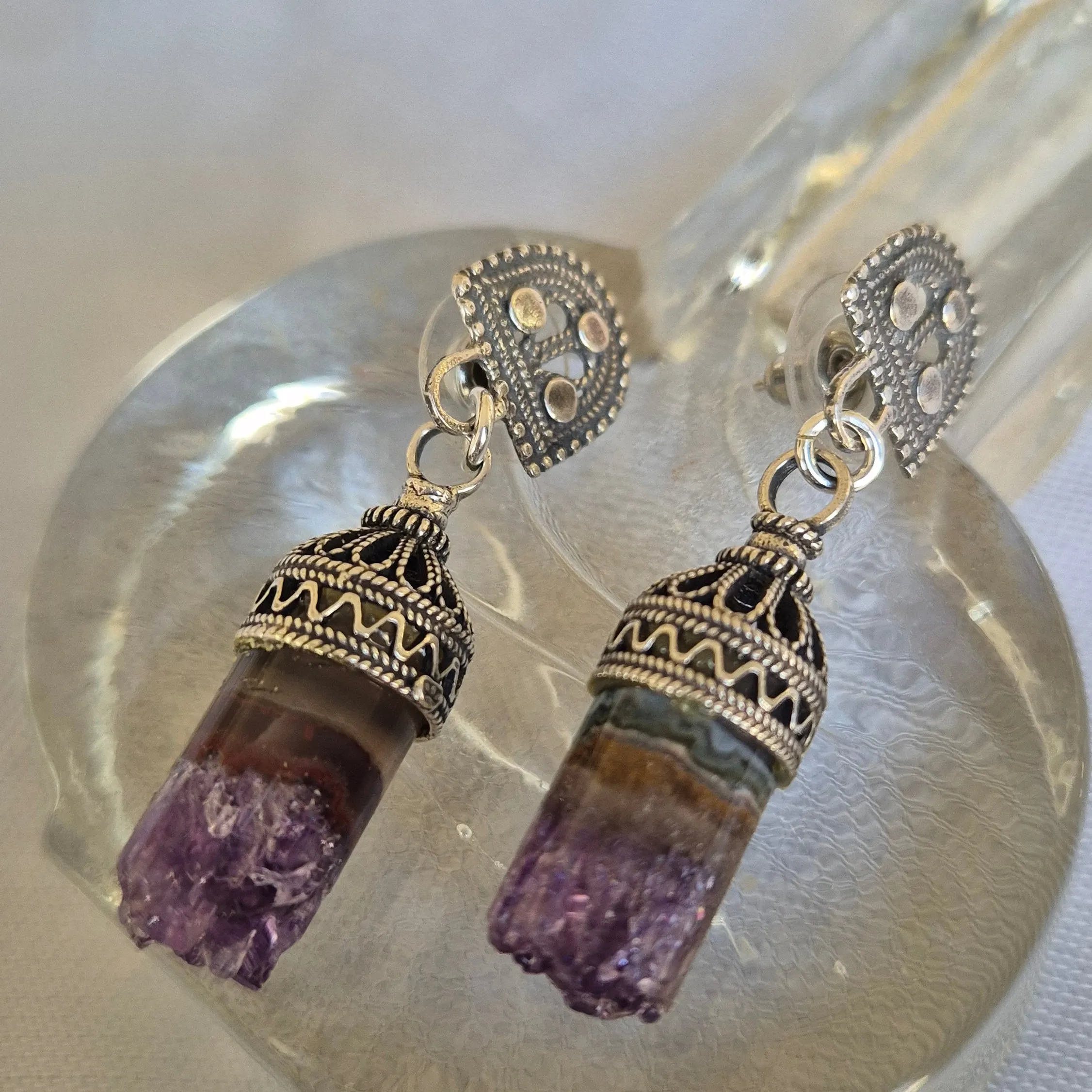 Israeli earrings filigree silver earrings