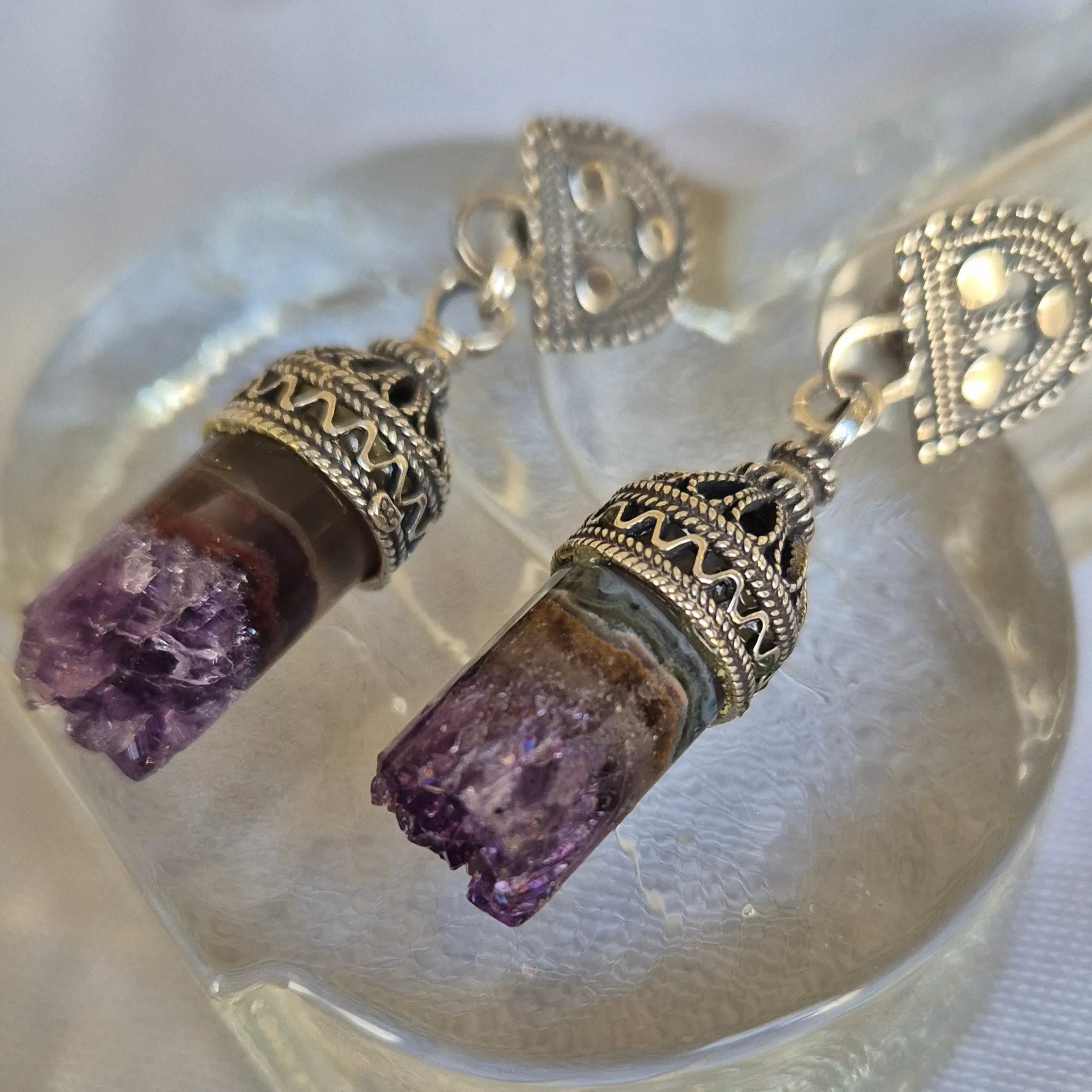Israeli earrings filigree silver earrings