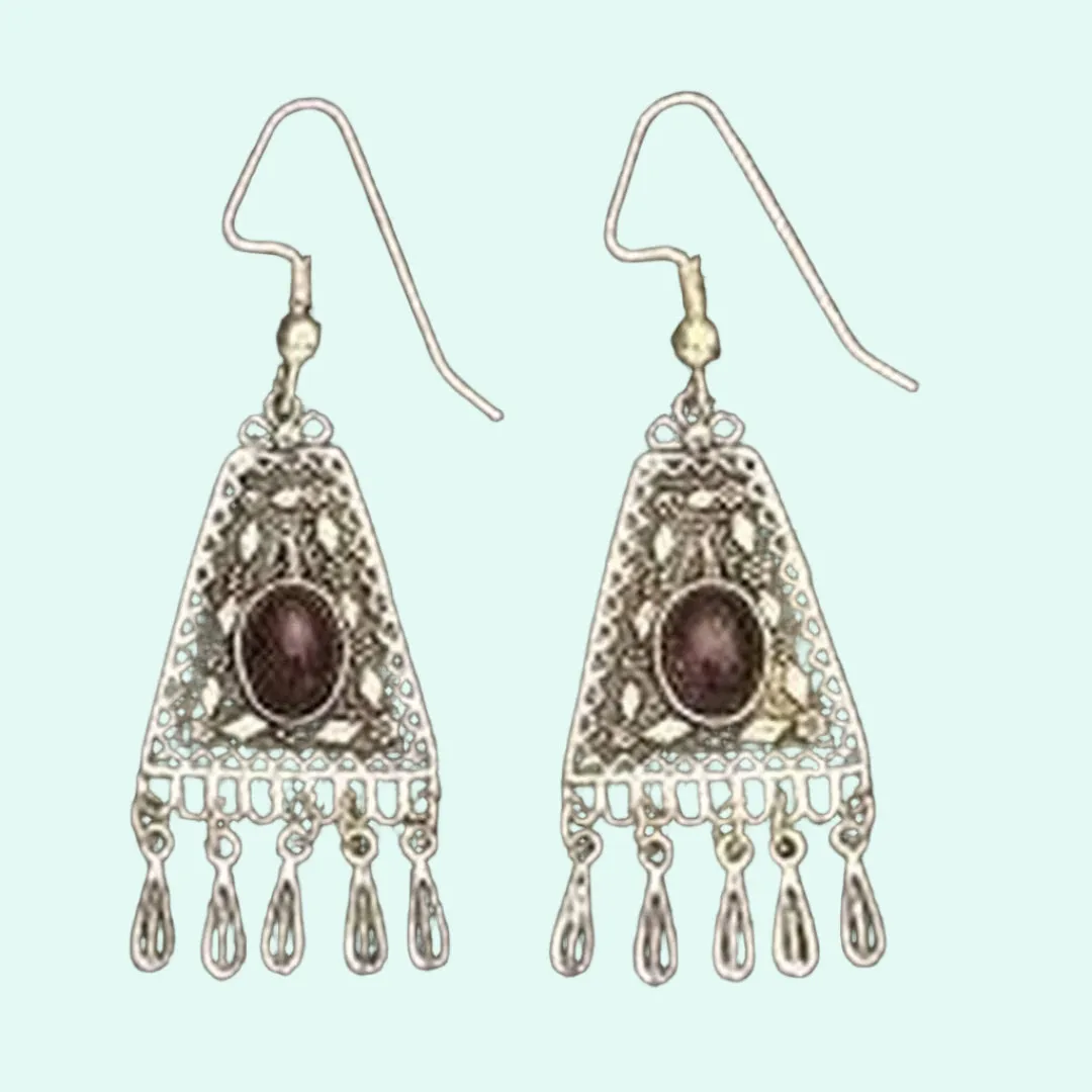 Israeli jewelry sterling silver earrings handcrafted filigree. Gift for her.