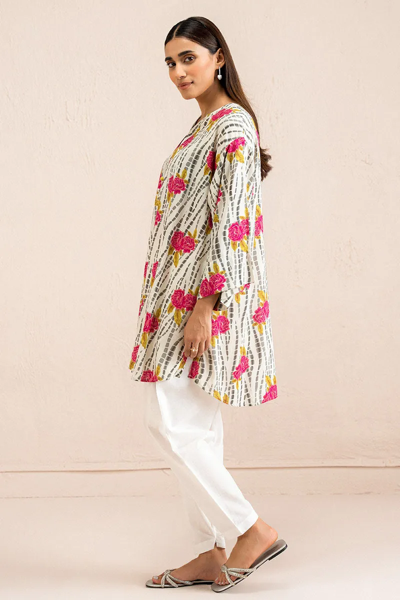 IVORY FROST PRINTED LINEN SHIRT