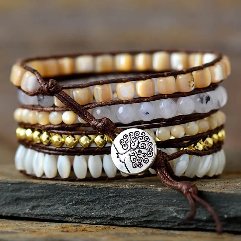 Ivory White Layered Druzy Bracelet