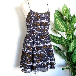 J. Crew Geometric &amp; Floral Print Spaghetti Strap Fit &amp; Flare Mini Sun Dress 2
