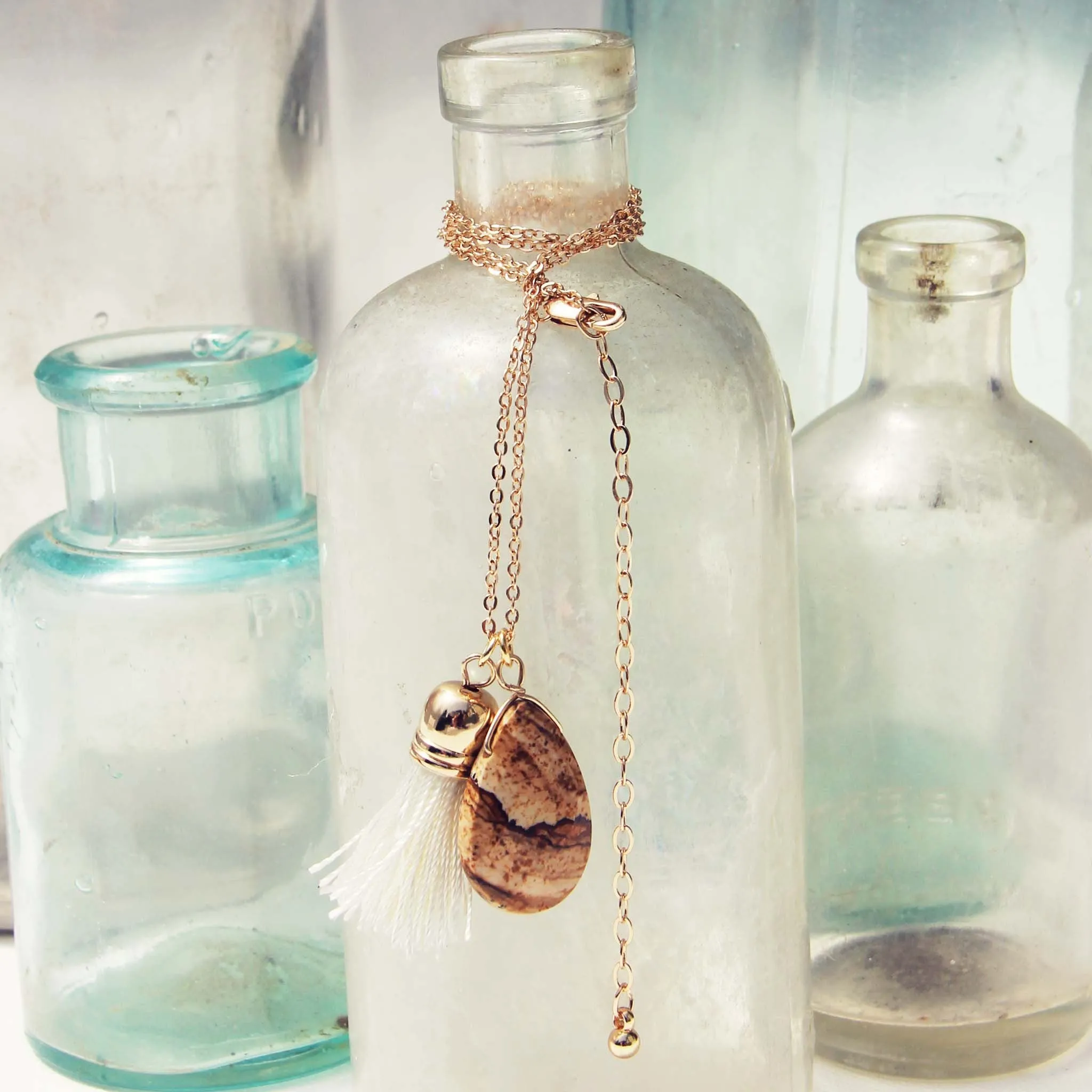Jasper & Tassel Necklace