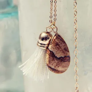 Jasper & Tassel Necklace