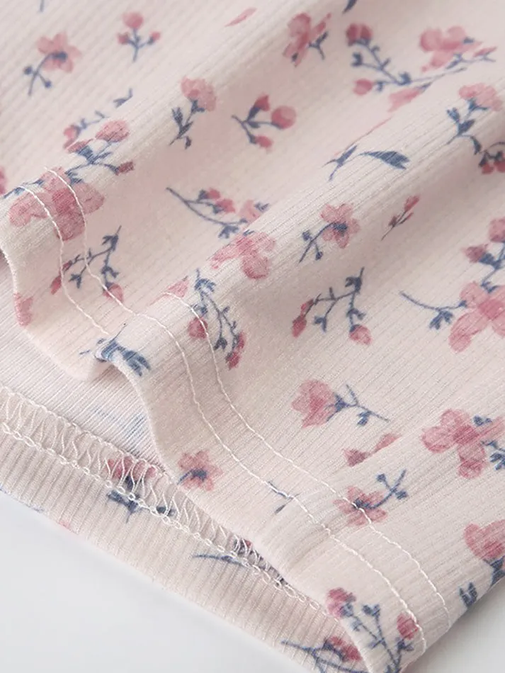 JazzHer Lace Floral Print Square Neck Bodysuit