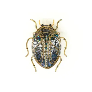 Jeweled Scarab Beetle Brooch Pin
