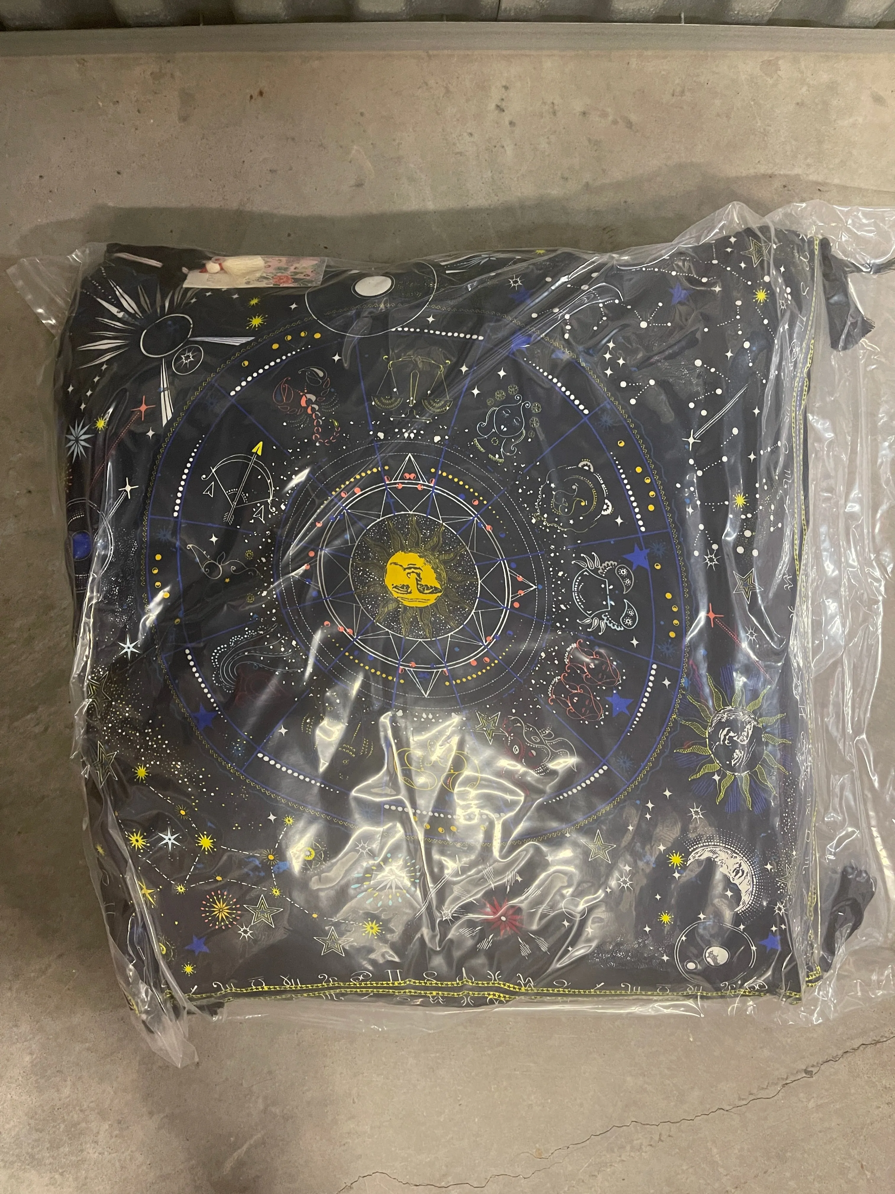 Johnny Was Celestine Velvet Home Tassel Pillow Lounge Sun Astrology Navy Blue NEW