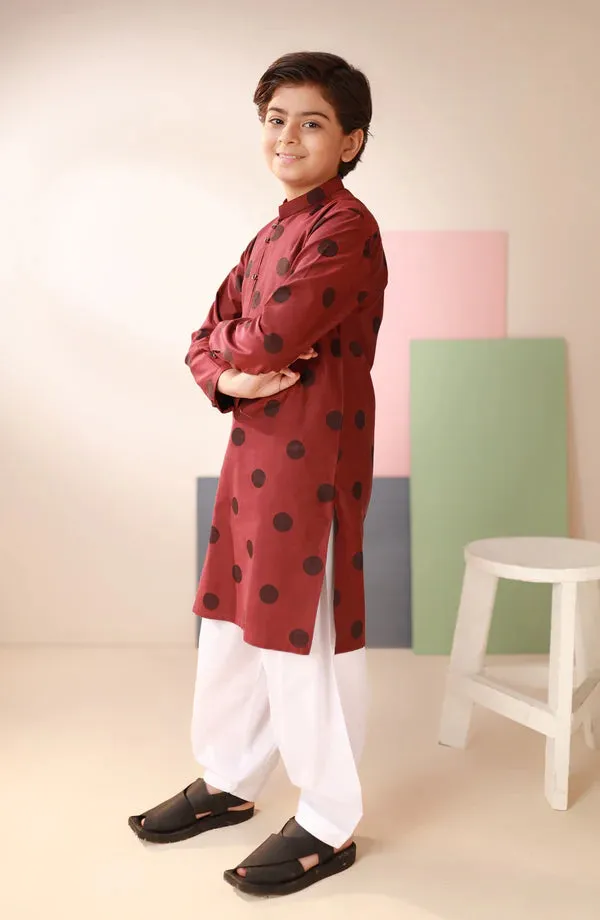 Junior Maroon Kurta