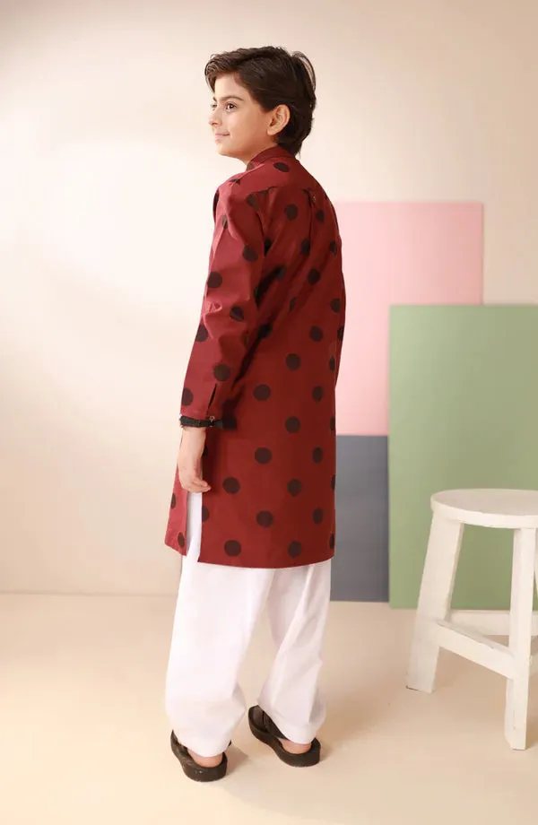 Junior Maroon Kurta