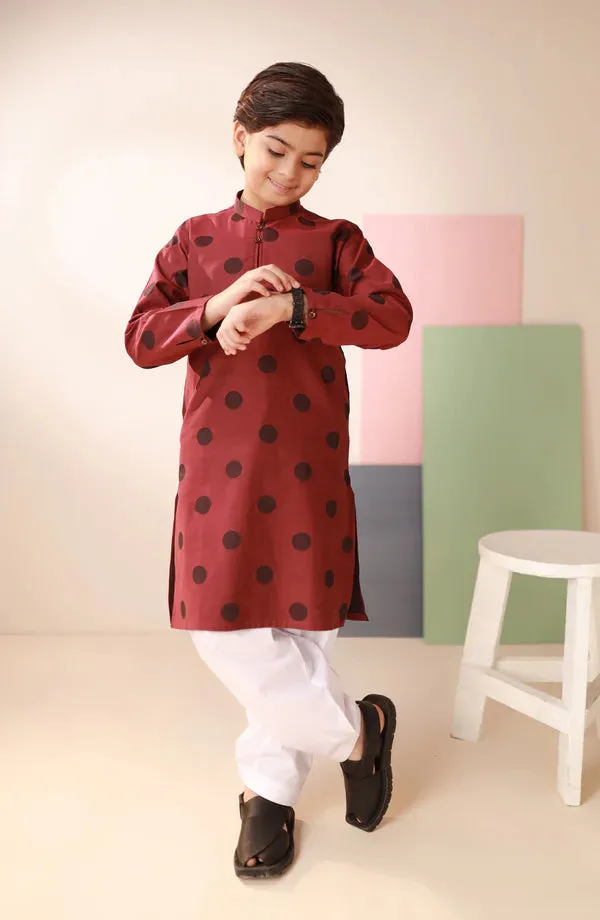 Junior Maroon Kurta