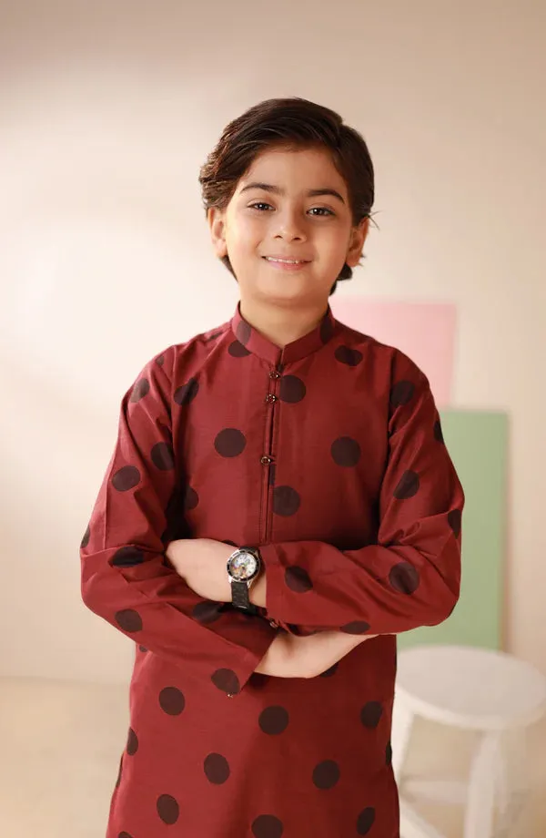Junior Maroon Kurta