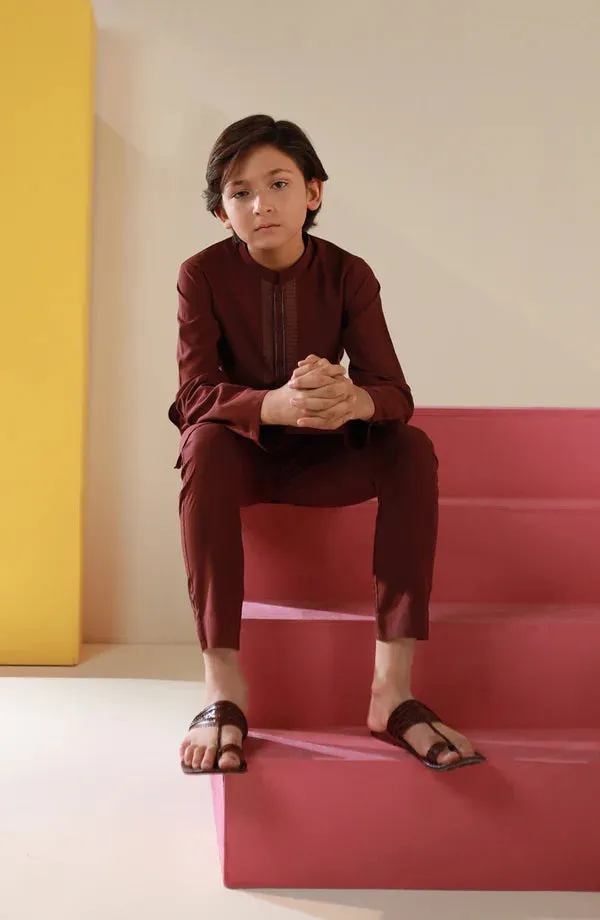 Junior Maroon Pajama Suit