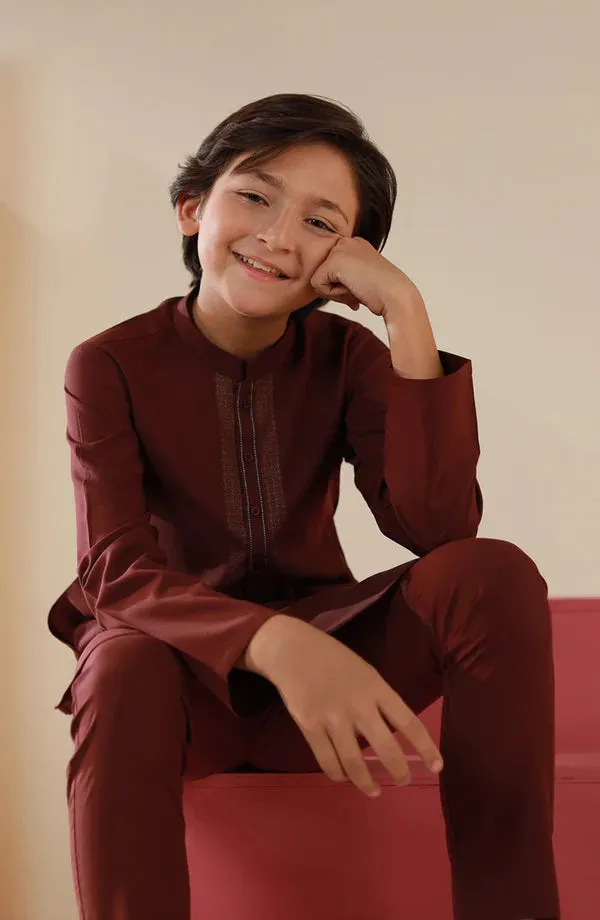 Junior Maroon Pajama Suit