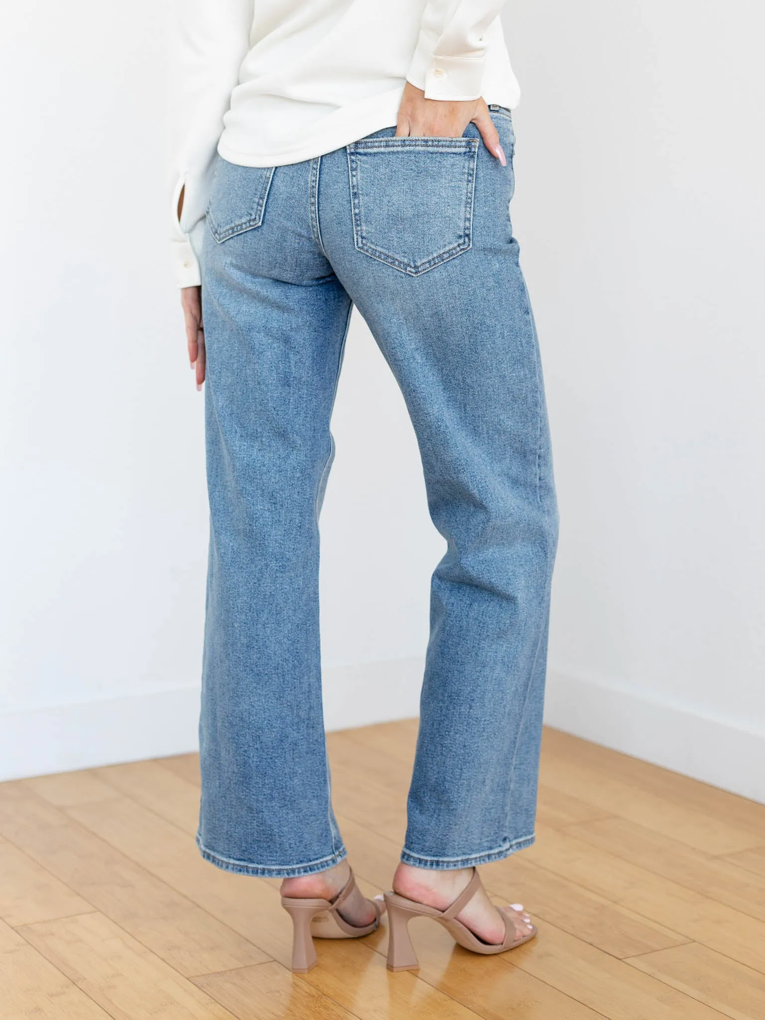 Just Black Medium Denim High Rise Full Length Straight