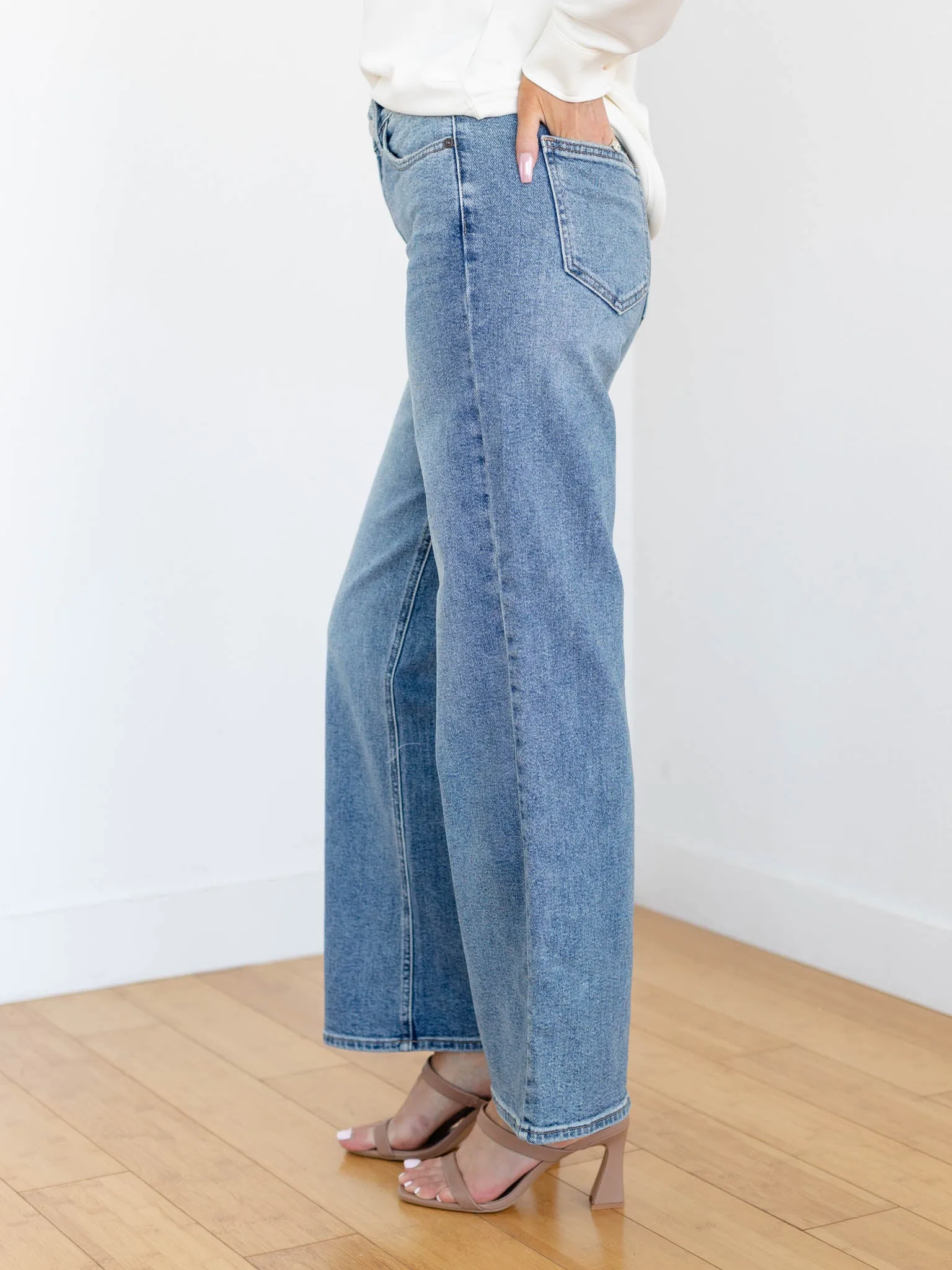 Just Black Medium Denim High Rise Full Length Straight