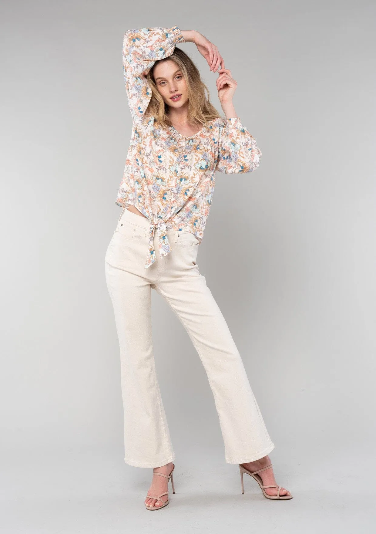 Just Peachy Tie Front Top