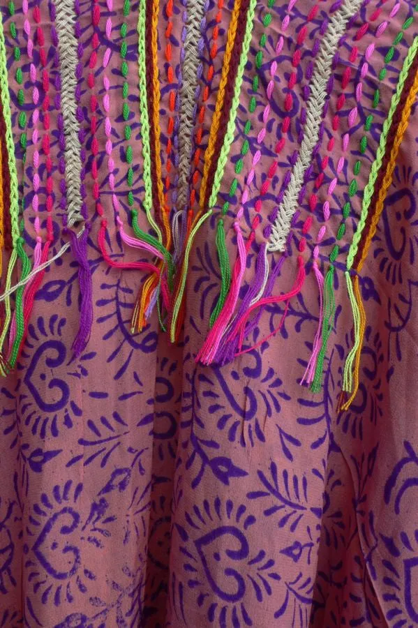 Kaftan style tunic dress with hand embroidery