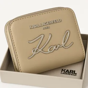 Karl Lagerfeld Paris Signature Logo Wallet – Classic Taupe Edition