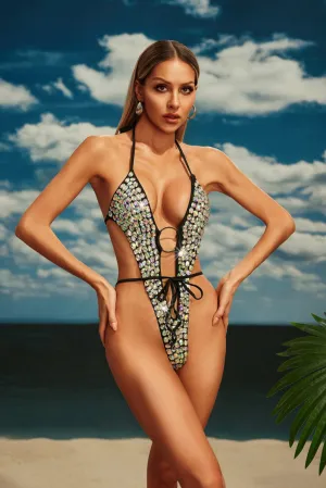 Kashima Rhinestone One Piece Swimsuit