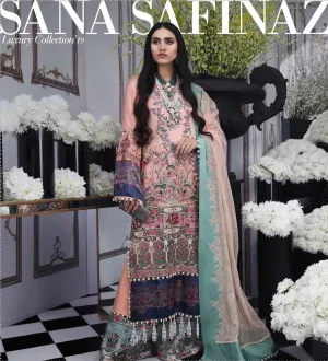 Kashmiri Tea Pink Satin Salwar Kameez-Suit- Sana Safinaz Luxury 2019