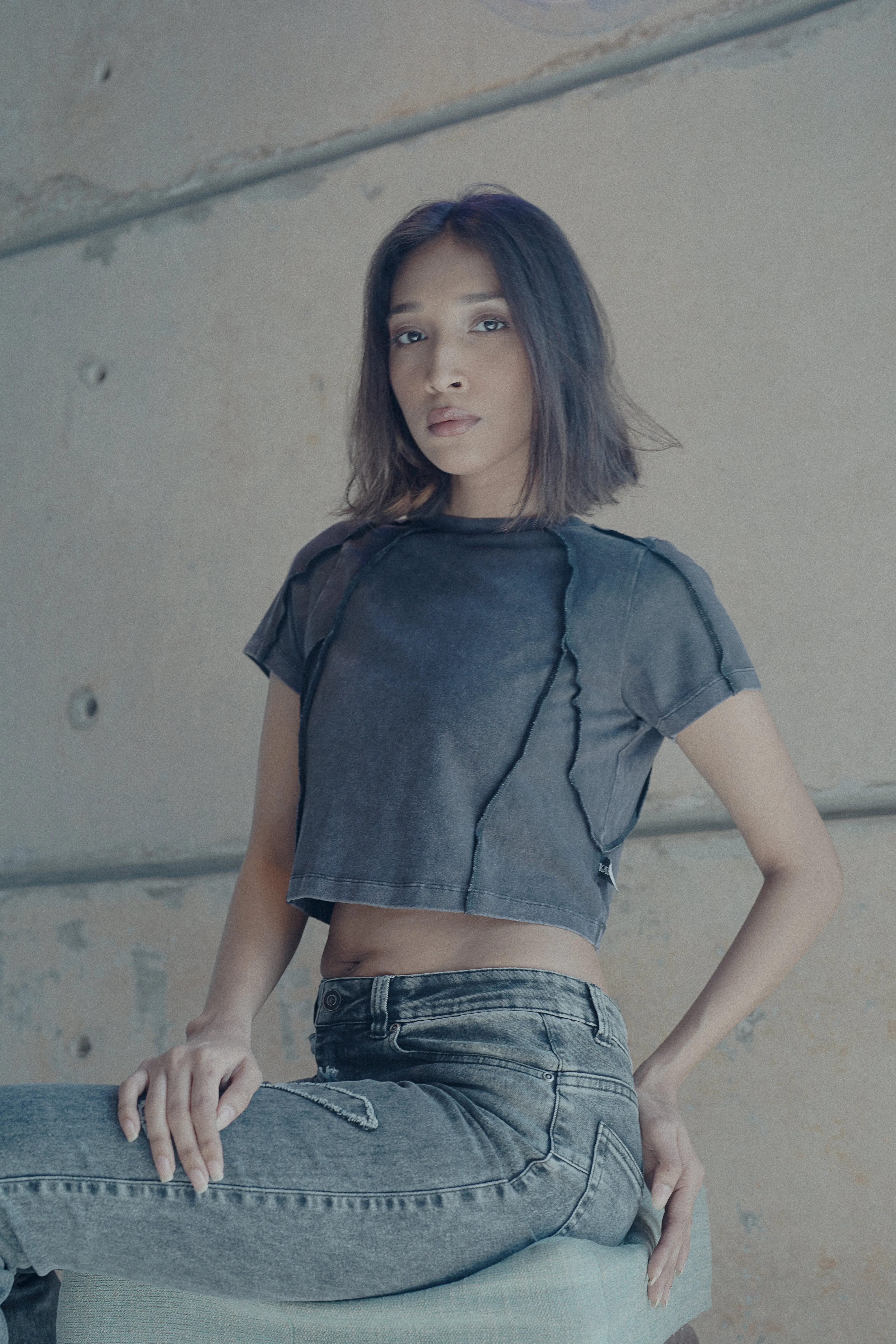 Kathal Black Crop Top