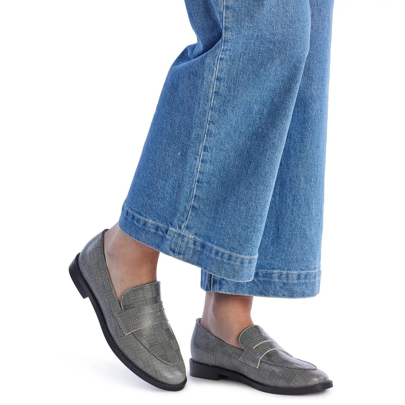 Kathryn Wilson Molly Loafer - Monochrome Check Calf