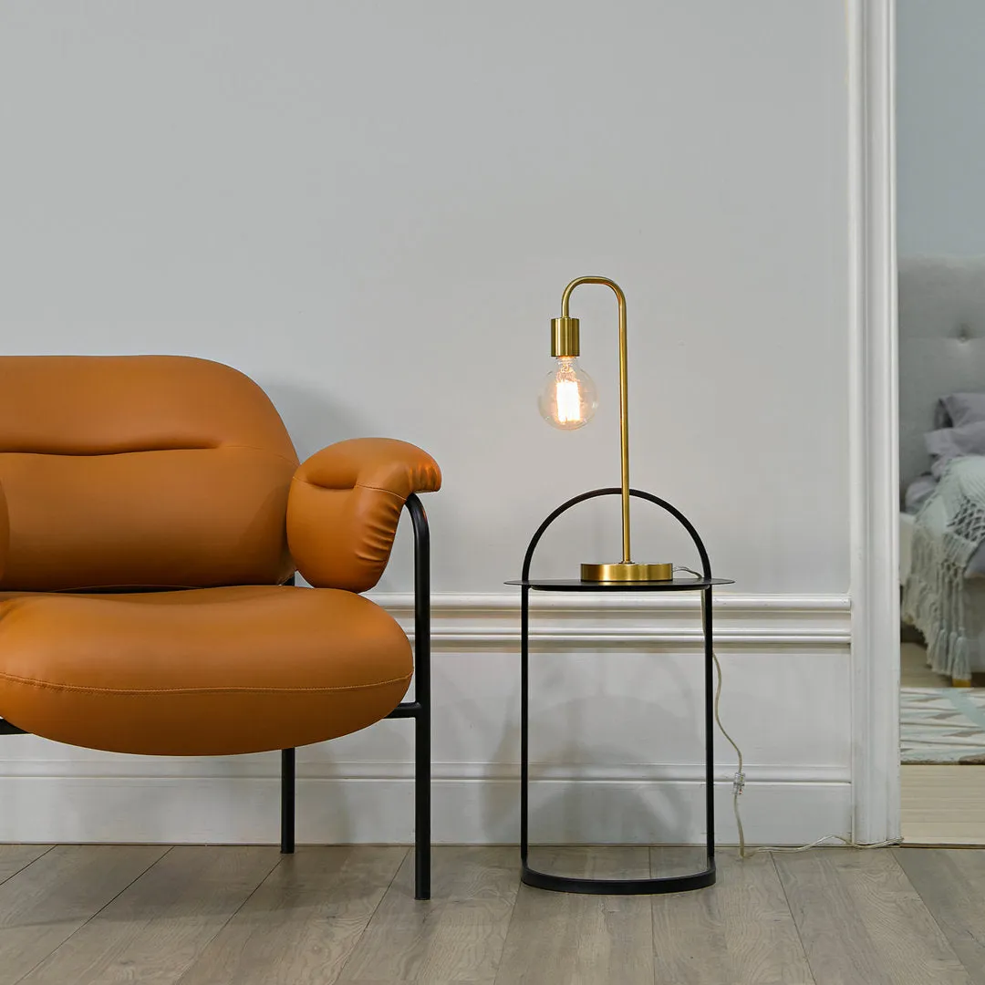 Kazutaka 18" Arched Lamp 17 Stories Base Color: Matte Brass