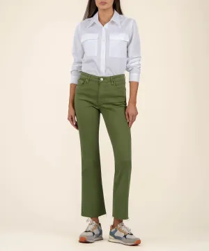 Kelsey High Rise Ankle Flare - Army Green