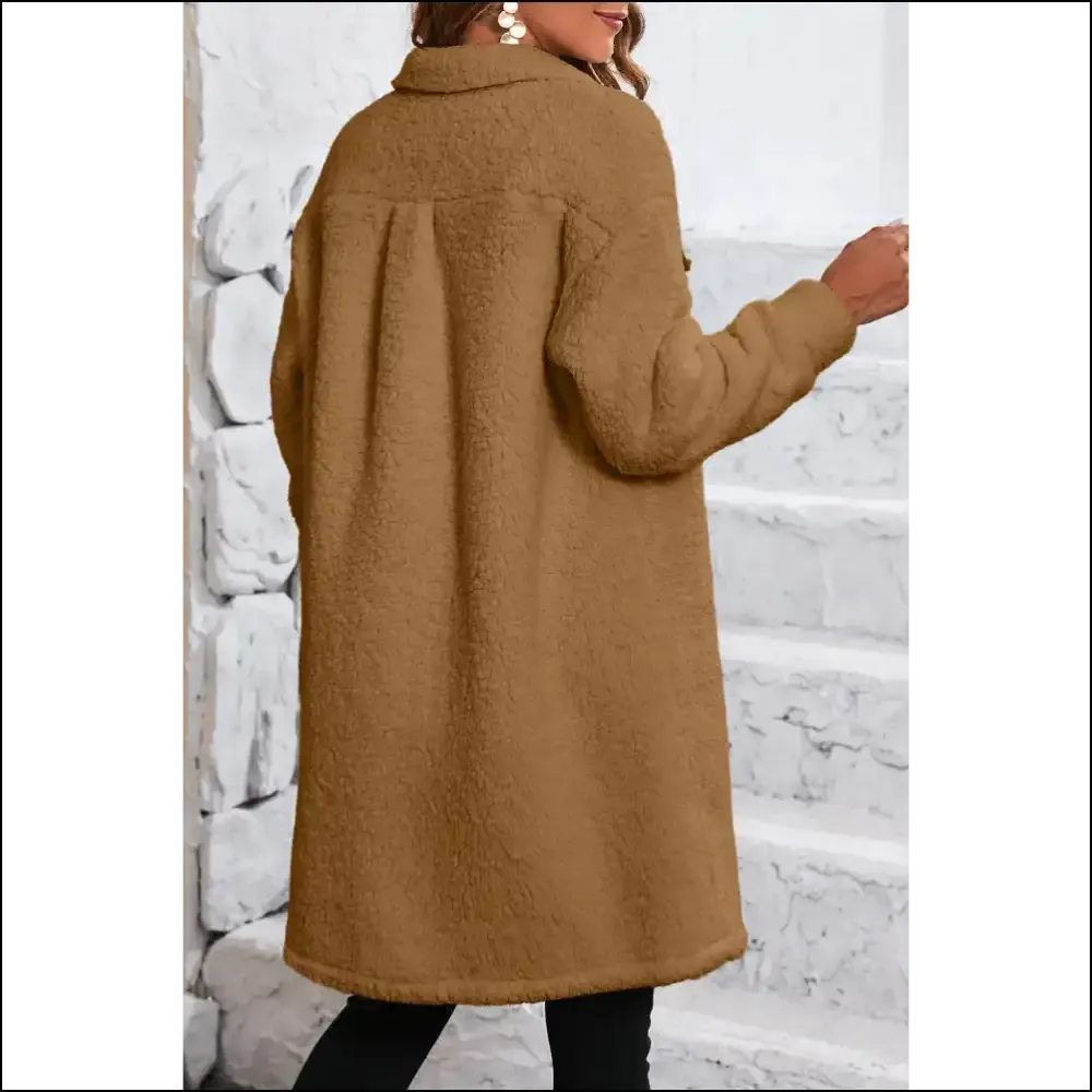 Khaki : Needful Things Teddy Coat - Chic Contrast, Zero Regrets 🐻