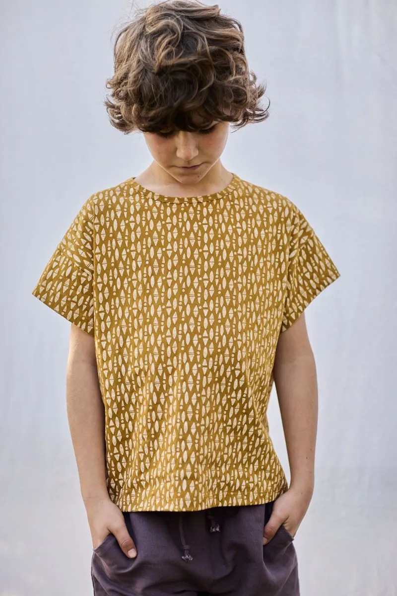 Kids' Unisex Organic Cotton T-Shirt Ethnic Mustard