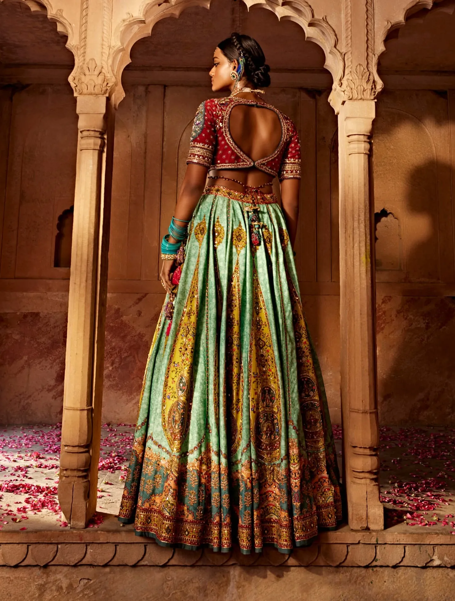 Kimaya paisley sky blue lehenga set
