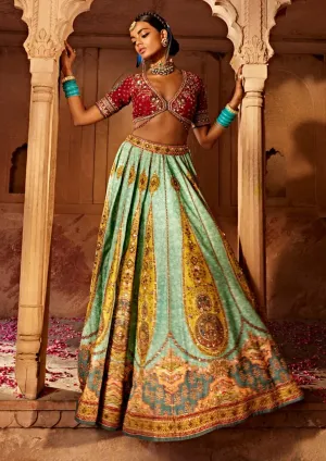 Kimaya paisley sky blue lehenga set